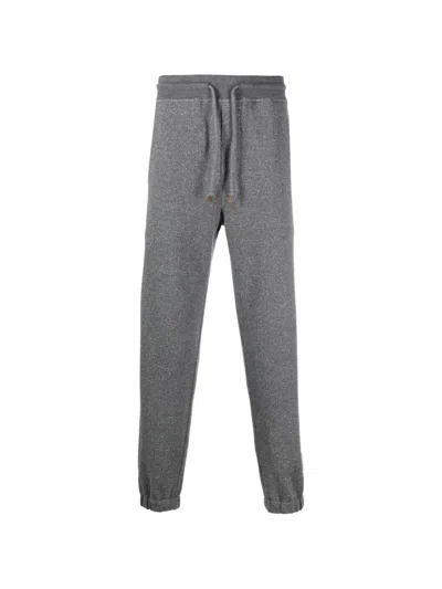 Brunello Cucinelli Drawstring Tapered Track Pants In Gray