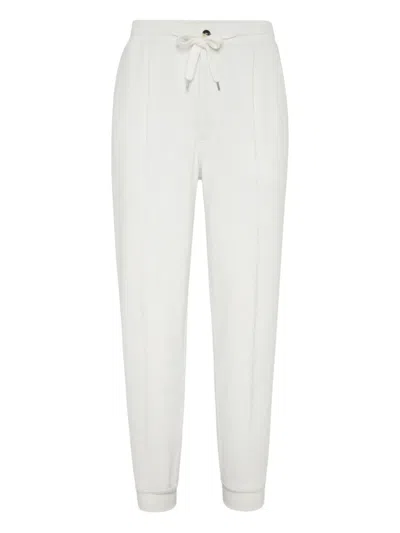Brunello Cucinelli Drawstring Track Pants In White