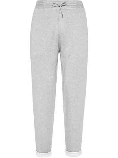 Brunello Cucinelli Drawstring Track Pants In Gray