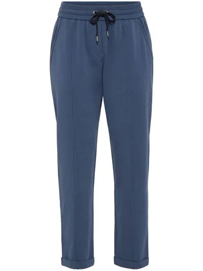 Brunello Cucinelli Drawstring Track Pants In Blue