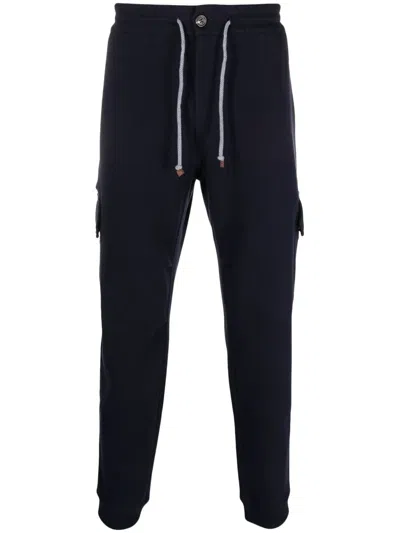 Brunello Cucinelli Drawstring Track Pants In Blue