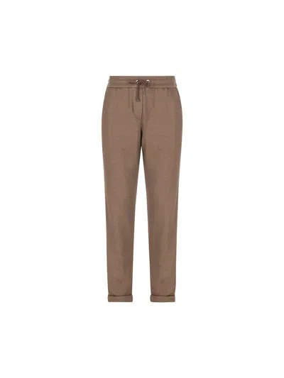 Brunello Cucinelli Drawstring Sweatpants In Brown