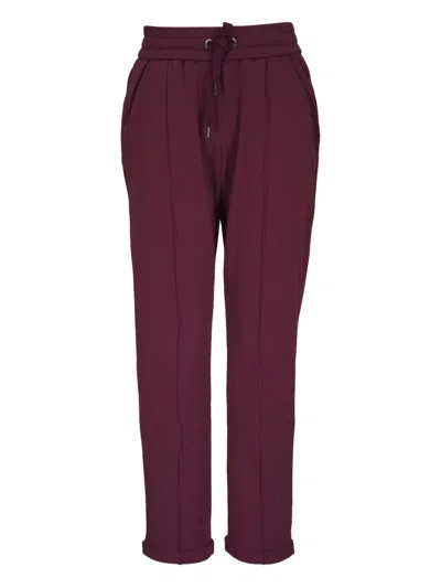 Brunello Cucinelli Drawstring Track Pants In Brown