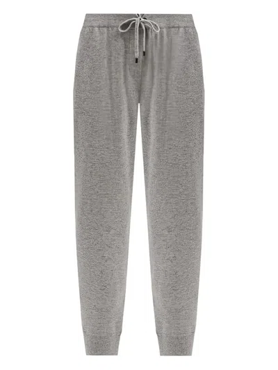 Brunello Cucinelli Drawstring Track Pants In Gray