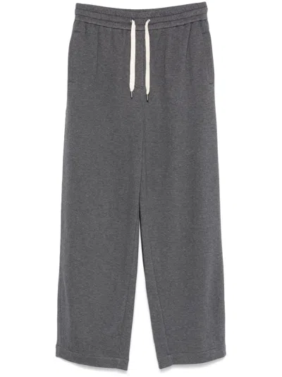 Brunello Cucinelli Drawstring Track Pants In Grey