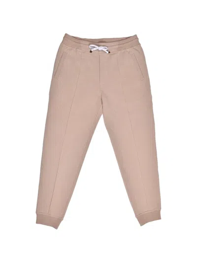 Brunello Cucinelli Drawstring Track Pants In Neutral