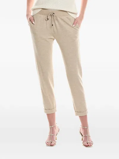 Brunello Cucinelli Drawstring Track Pants In Neutral