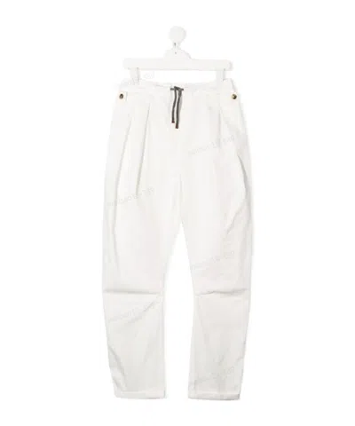 Brunello Cucinelli Drawstring Track Pants In White