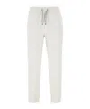 Brunello Cucinelli Melange Grey Cotton Blend Joggers In White