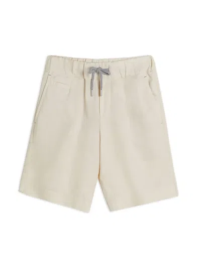 Brunello Cucinelli Kids' Drawstring-waist Bermuda Shorts In Semi Di Lino