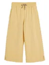 Brunello Cucinelli Drawstring-waist Cotton Trousers In Yellow