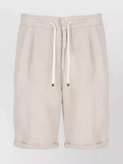 BRUNELLO CUCINELLI DRAWSTRING WAIST LINEN BERMUDA SHORTS