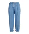 Brunello Cucinelli Drawstring-waist Pleated Jeans In Blue