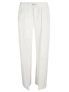 Brunello Cucinelli Drawstring Waist Straight Leg Plain Track Pants In Pure White