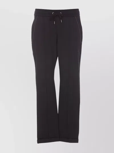 Brunello Cucinelli Drawstring Waist Straight Leg Trousers In Black