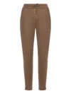 Brunello Cucinelli Drawstring-waist Tapered Trousers In Brown
