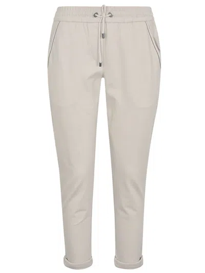 Brunello Cucinelli Drawstring Waist Track Pants In Neutrals