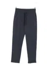 Brunello Cucinelli Cotton Sweatpants With Elastic Waistband And Side Pockets In Blue