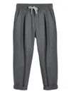 Brunello Cucinelli Drawstring-waist Trousers In Gray