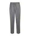 Brunello Cucinelli Pleated Drawstring Trousers In Gray