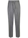 Brunello Cucinelli Pleated Drawstring Trousers In Grey