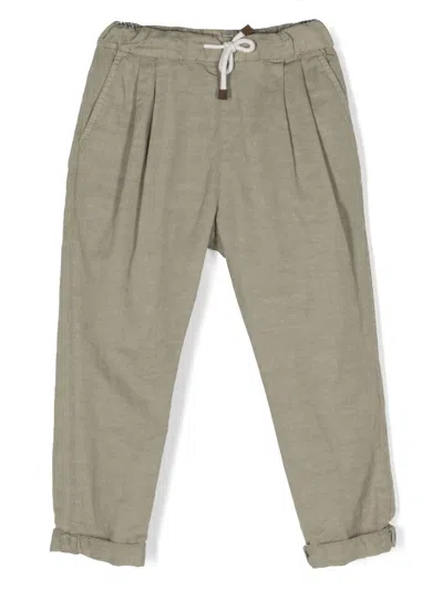 Brunello Cucinelli Drawstring-waistband Casual Trousers In Nude