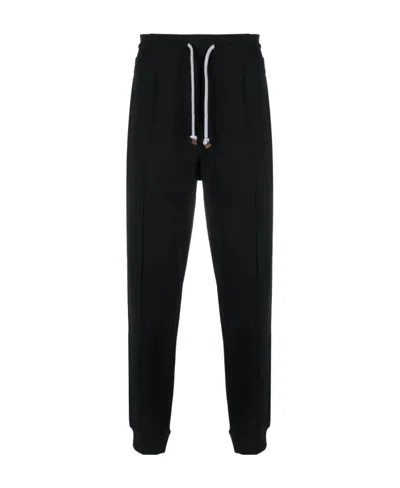 Brunello Cucinelli Drawstring-waistband Cotton Track Pants In Black