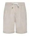 Brunello Cucinelli Drawstring-waistband Knee-length Bermuda Shorts In Oatmeal