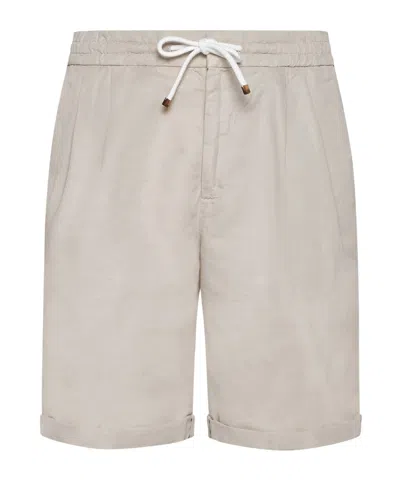 Brunello Cucinelli Drawstring-waistband Knee-length Bermuda Shorts In Oatmeal