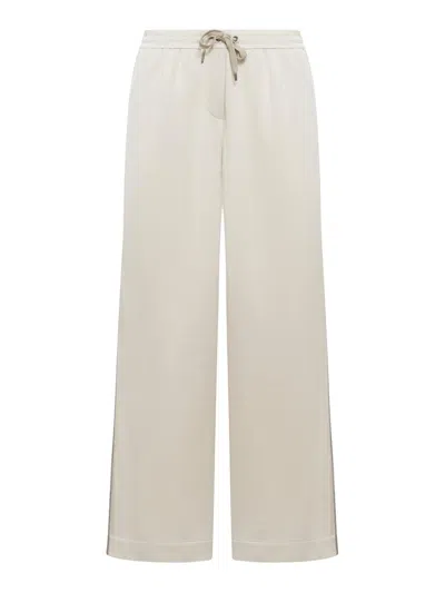Brunello Cucinelli Drawstring Waistband Relaxed-fit Trousers In Grey