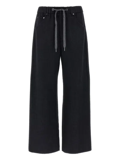 Brunello Cucinelli Drawstring-waistband Trousers In Black