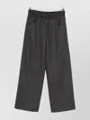 Brunello Cucinelli Women Wool Drawstring Trousers In Gray