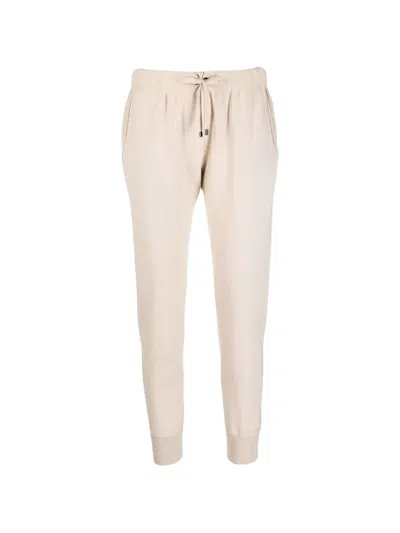 Brunello Cucinelli Drawstring Wool Track Pants In Neutral