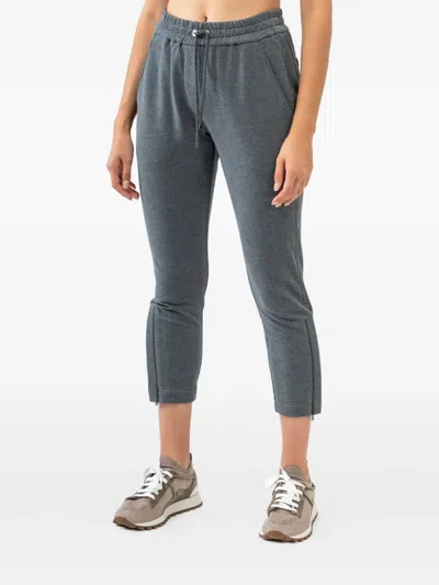 Brunello Cucinelli Drawstring Zip-detail Trousers In Gray