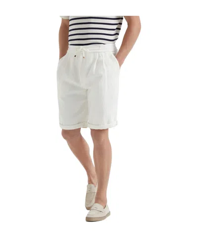 Brunello Cucinelli Drawstring-waist Bermuda Shorts In White