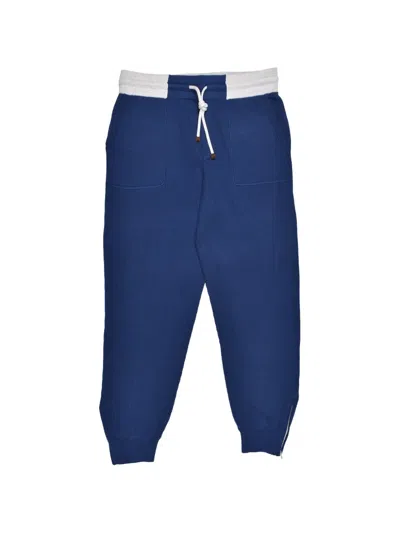 Brunello Cucinelli Drawstring-waist Track Pants In Blue
