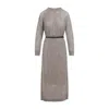 Brunello Cucinelli Grey Knit Long Dress