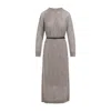 Brunello Cucinelli Long Fitted Dress With Textured Knit