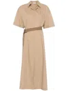 Brunello Cucinelli Poplin Midi Dress In Beige