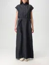 Brunello Cucinelli Denim Chemisier Long Dress In Blue