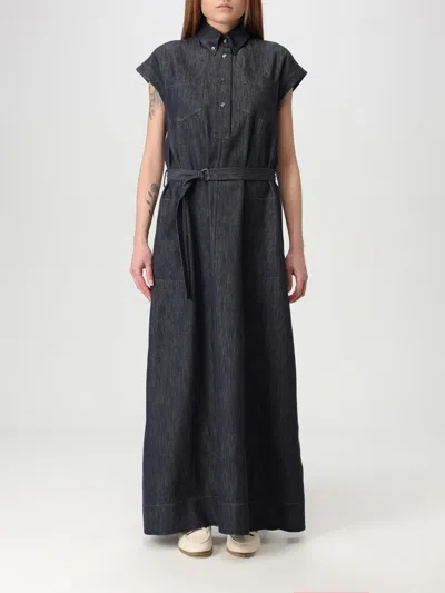 BRUNELLO CUCINELLI DRESS BRUNELLO CUCINELLI WOMAN COLOR BLUE,G49960009