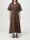 Brunello Cucinelli Short Sleeve Dress In Cocoa