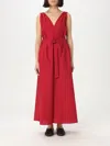Brunello Cucinelli Dress Cotton-blend Belted Waist In Red