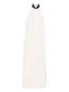 Brunello Cucinelli Halterneck Embellished Dress In White