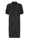 Brunello Cucinelli Sequin Embellished Roll-neck Midi Dress In Black