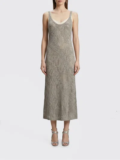 Brunello Cucinelli Dress  Woman Color Mud In Multi