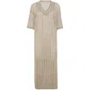 Brunello Cucinelli Dazzling Dress In Beige