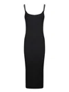 Brunello Cucinelli Black Sleeveless Dress With Monil Detail On The Shoulder Straps In Black