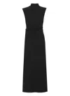 Brunello Cucinelli Couture Jersey Draped Midi Dress In Black