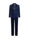 Brunello Cucinelli Men's Lightweight Virgin Wool And Silk Twill Tuxedo In Blue